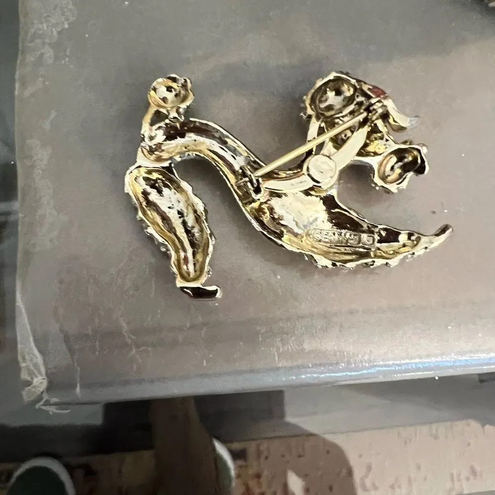 Vintage Gold Tone Signed Gerry's Poodle Pin Brooch